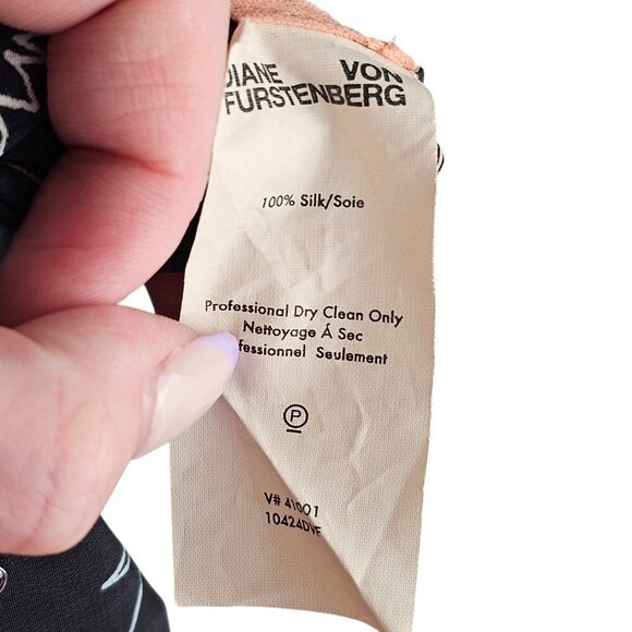 Diane Von Furstenburg Orange Blue and Black Floral Silk Dress Sz 8 - Picture 10 of 11